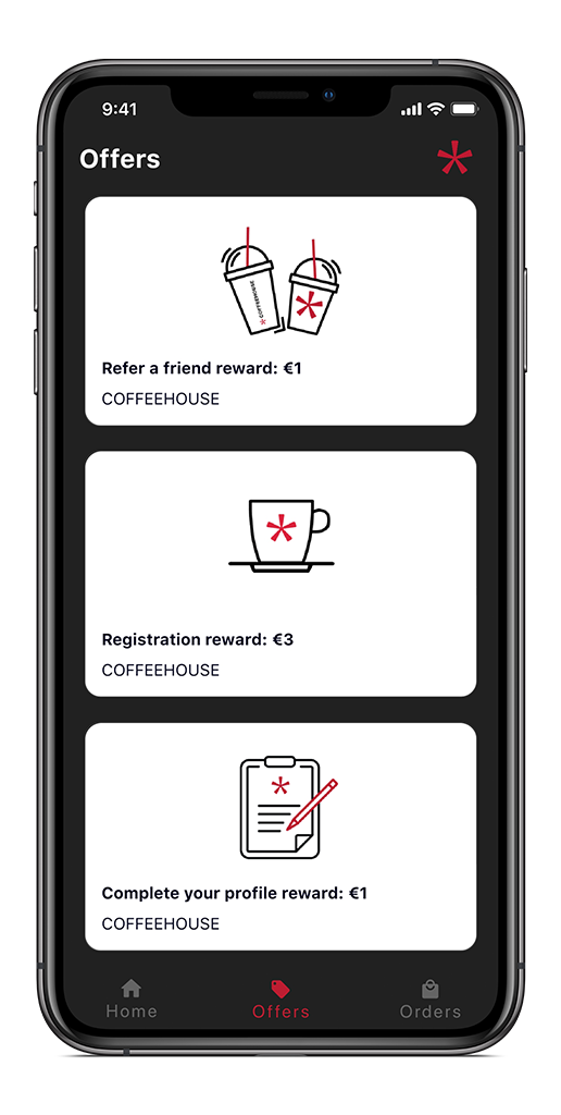 Coffeehouse Loyalty App earn rewards